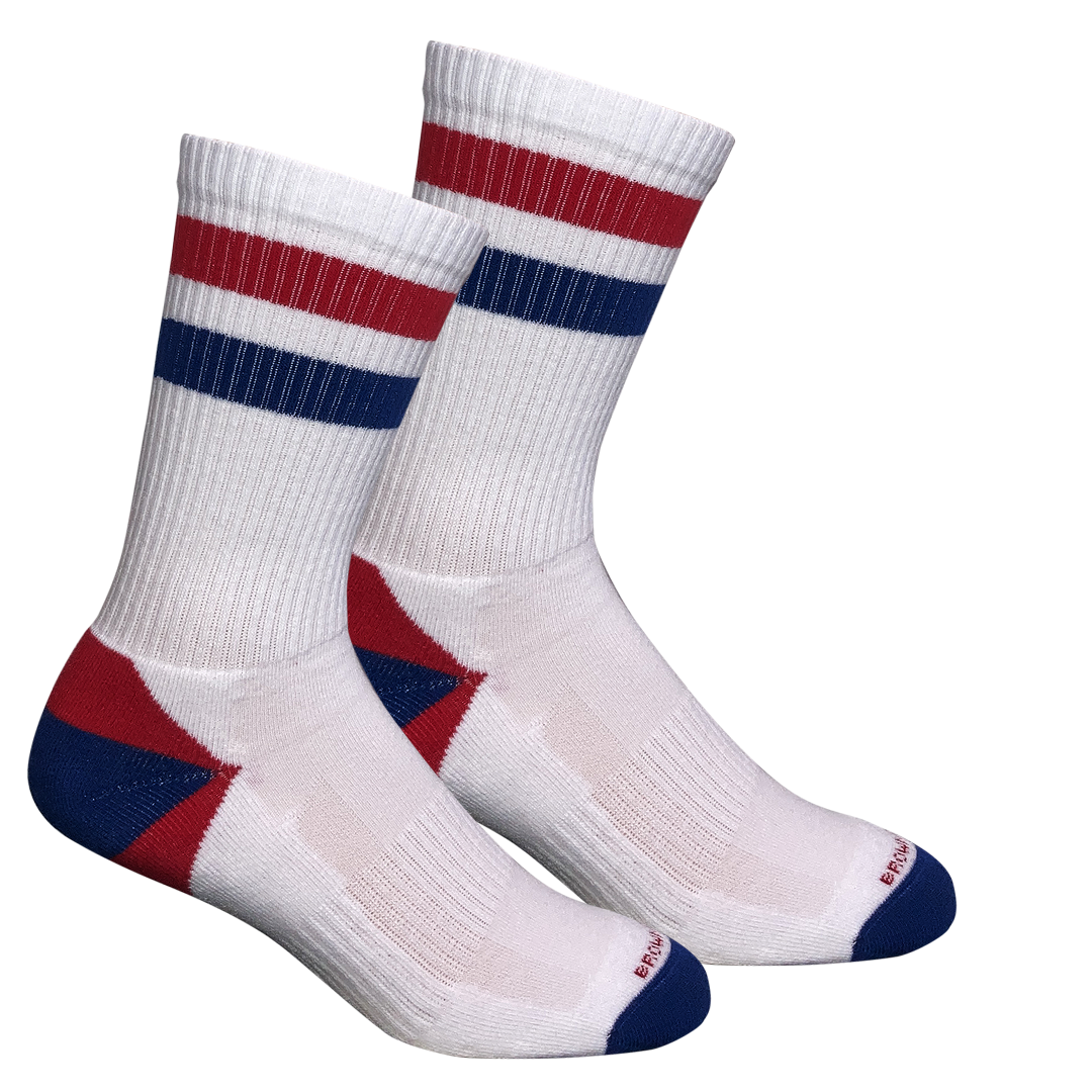 Double Up Sport Ribbed Crew Socks