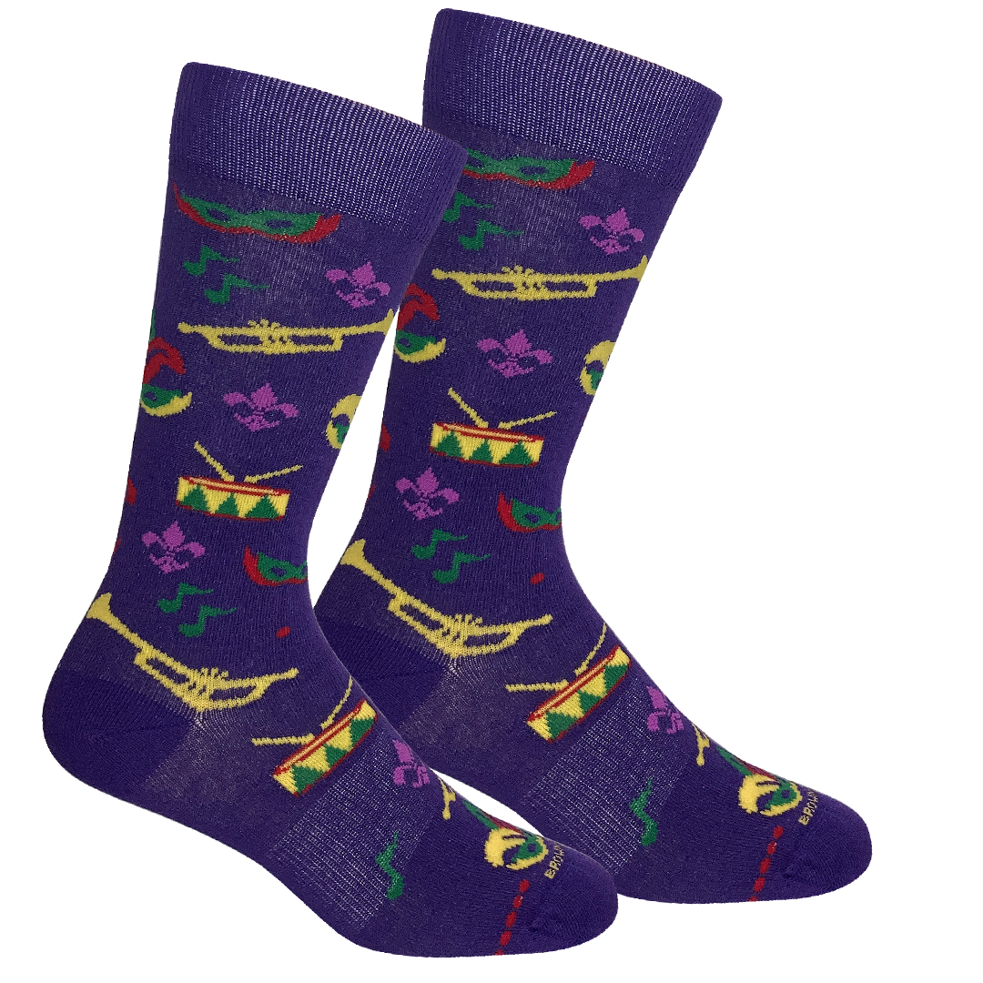 Mardi Gras Crew Socks