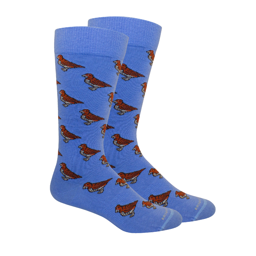 Bob-White Crew Socks in Della Blue