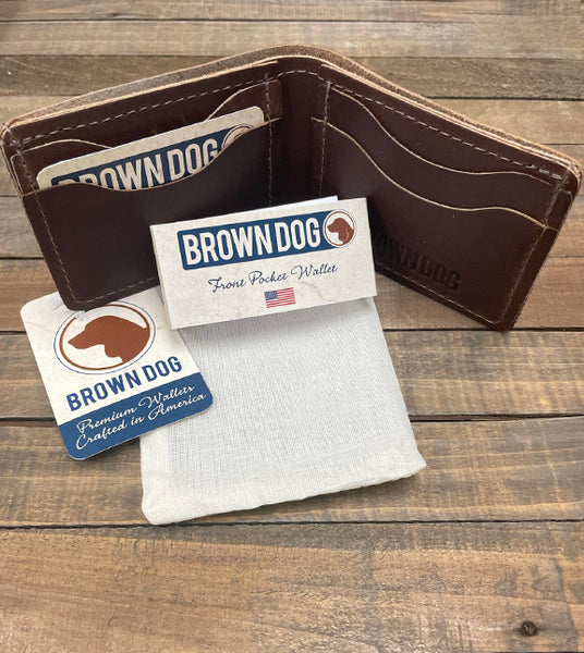 BD Leather Front Pocket Wallet – Brown Dog Hosiery