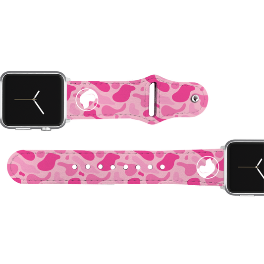 Old School PINK Camo Leather (Apple) Watch Band