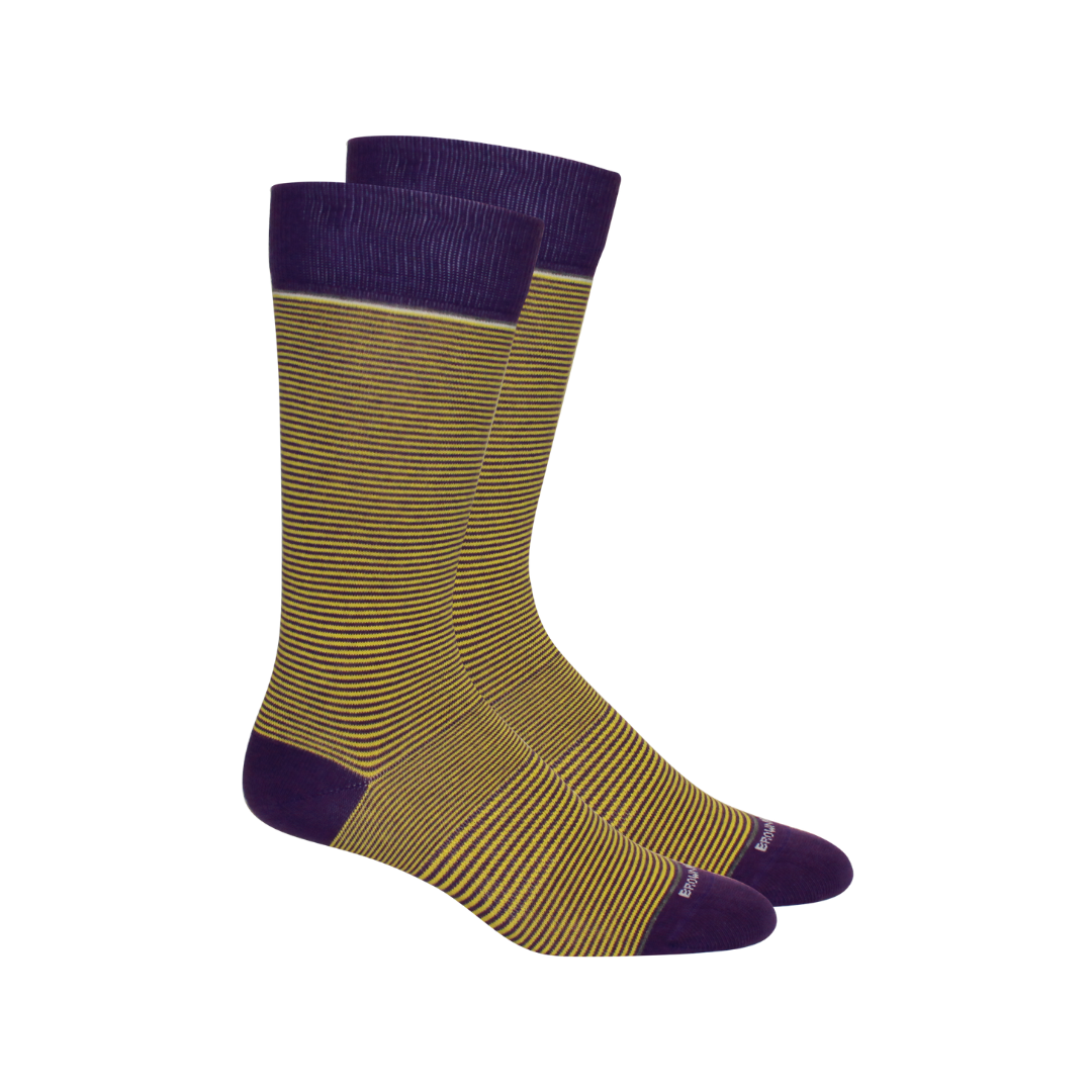 Stand Up Stripe Black-Yellow Socks | Made In The USA | Brown Dog Hosiery Stand Up Stripe Black-Yellow Socks | Made In The USA | Brown Dog Hosiery