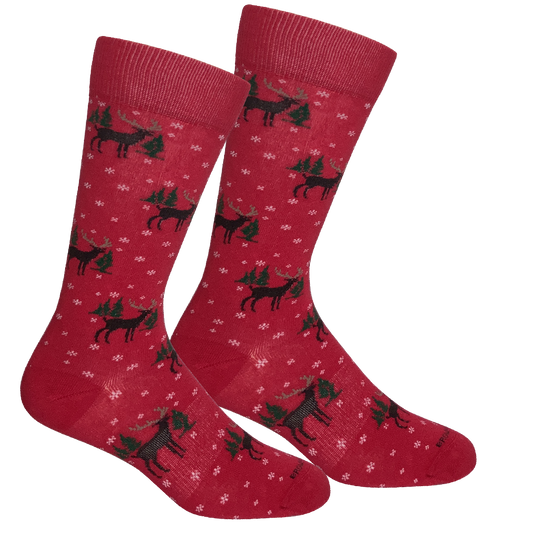 Deer Snowfall Crew Socks