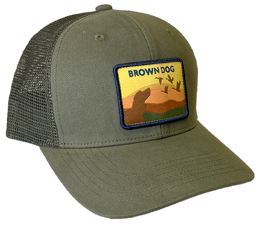 Brown Dog Sunset Trucker